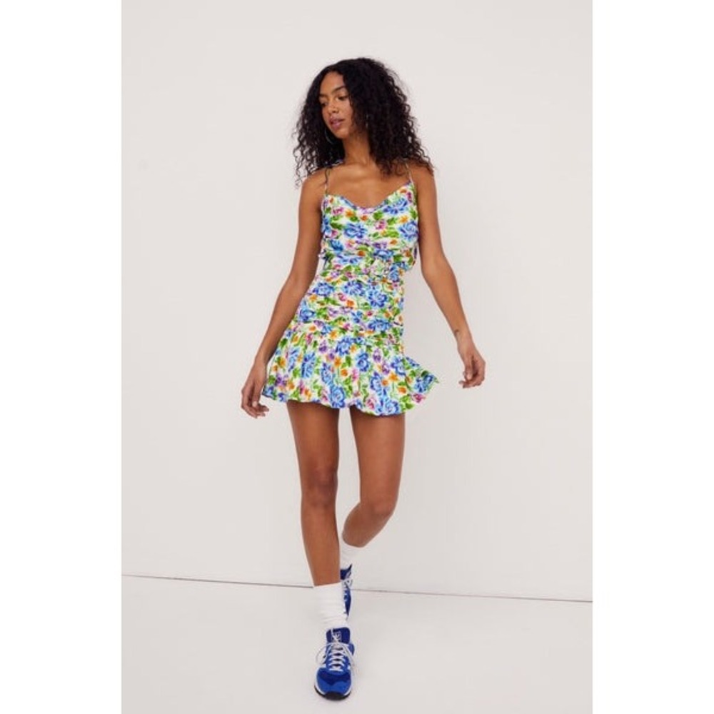 NWT For Love and Lemons Miranda Floral Belted Mini Dress (MSRP: $216) Large - Picture 2 of 10